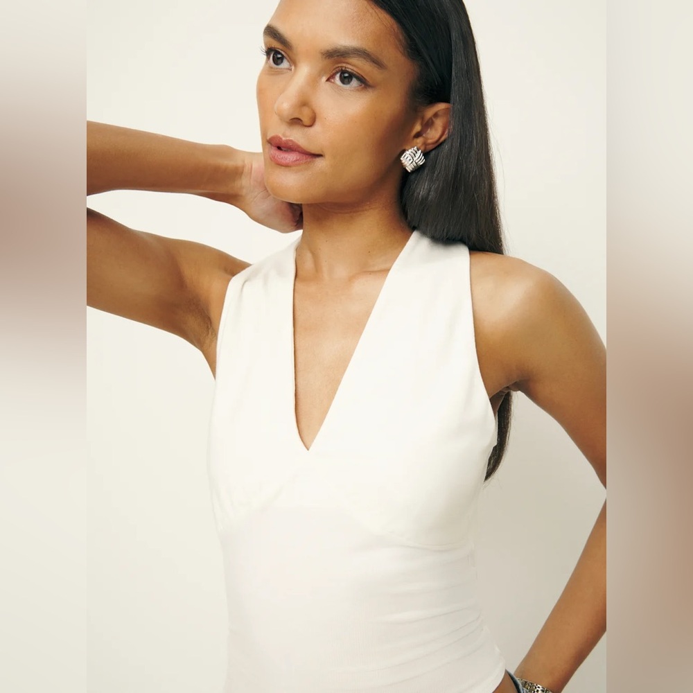 Reformation Bowie Knit Top Ivory - Size M